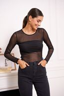 Mesh blouse, noir