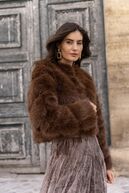 Paula faux fur jacket, marron