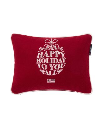 Ornament wool mix pillow 30x40, red/white