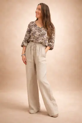 Senna pellavahousut, beige