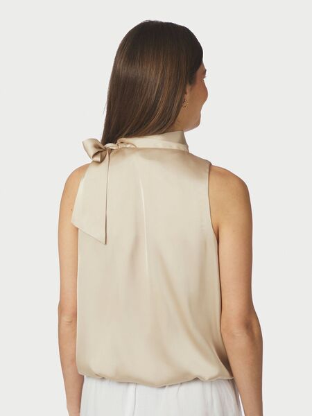 Veda drapy satin top, dark sand