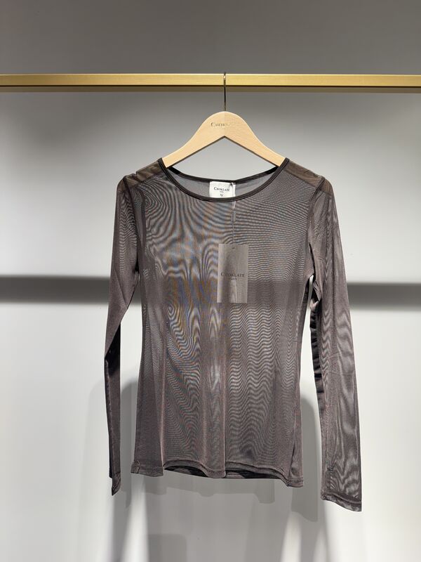 Mesh blouse, choco