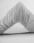 Sateen fitted sheet 90x200, moon grey