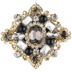 Crystal vintage brooch, grey mix