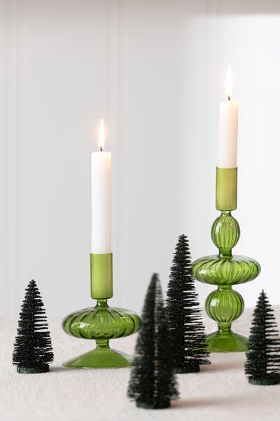 Box of 4 Christmas glitter tree, dark green