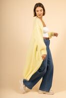 Long mohair cardigan, light yellow