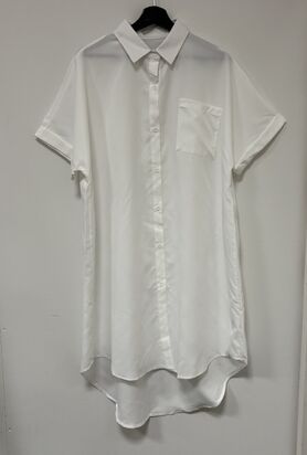 Simple shirt dress, white