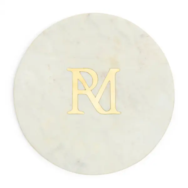 Monogram marble candle plateau
