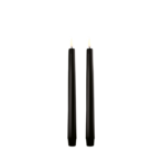 Led taper candle 2 pcs, smooth black