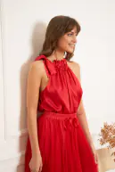 Elisabeth satin top, rouge