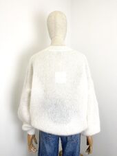 Roundneck mohair sweater, white