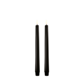 Led taper candle 2 pcs, smooth black
