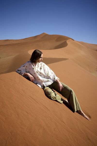 Luna Blouse, Red flower