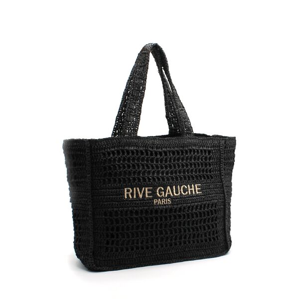 Taleen crochet rive gauche bag, black