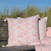 Aix pillowcase with tassels & paisley pattern 50x50, rose/white