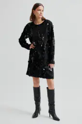 Glimmer simple dress, black