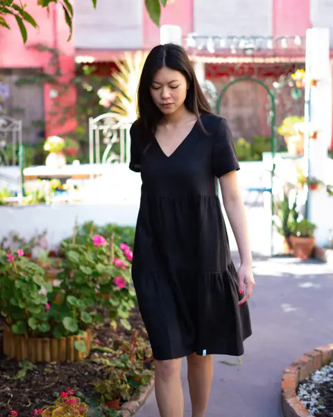 Layered dress, black
