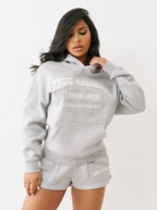 Patched boyfriend hoodie, heather grey