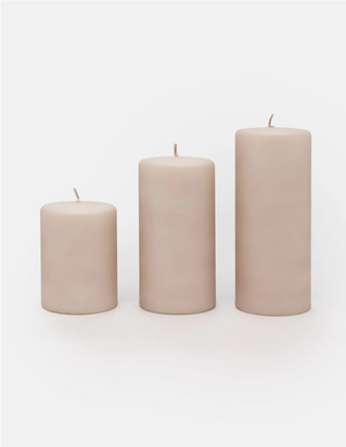 Velvet pilar candle 18x7, stone