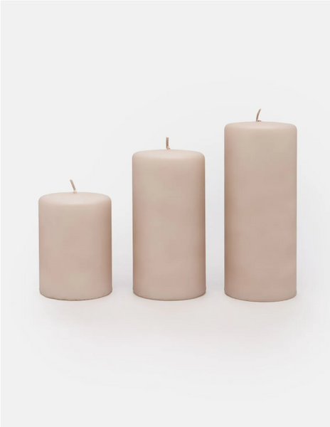 Velvet pilar candle 10x7, stone