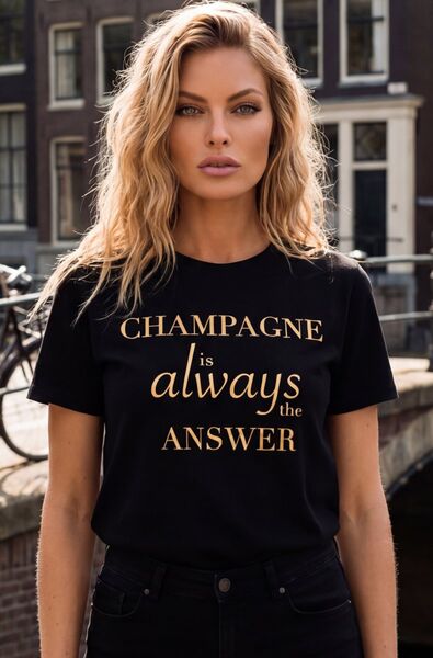Champagne t-shirt, black