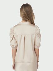 Roella heavy sateen blouse, champagne