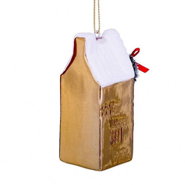 Ornament canal house 9cm, gold