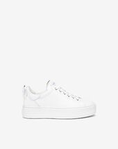 Leather sneakers with bow, white