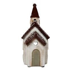 Ceramic church 20cm, white