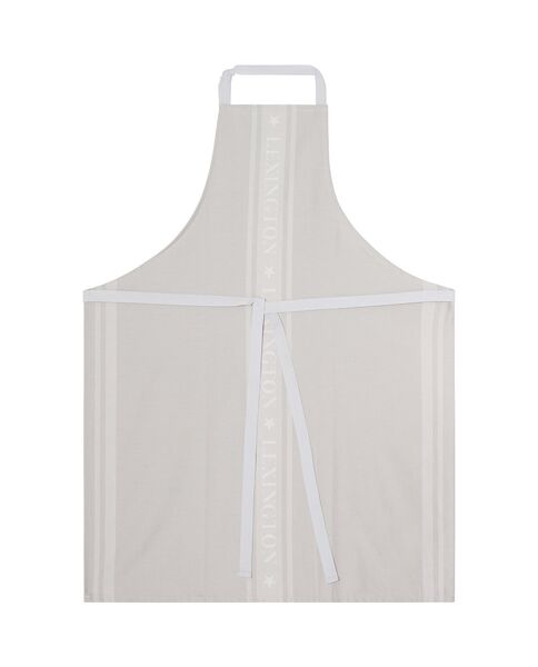Icons cotton jacquard apron, beige/white