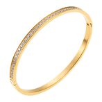 Celine crystal bangle, clear gold