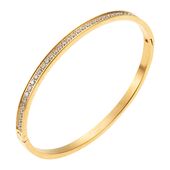 Celine crystal bangle, clear gold