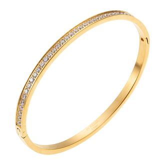Celine crystal bangle, clear gold