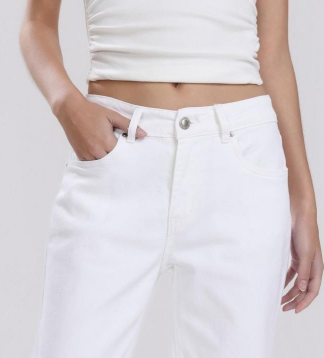 Piro bow jeans, white