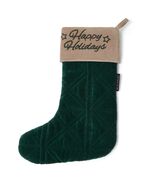 Happy holidays velvet stocking, green