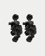 Leaf Earrings Mini, Black Glitter