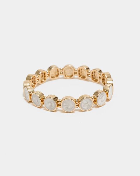 Ava petite elastic bracelet, pearl white