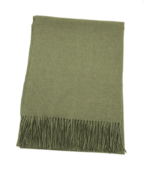 Scarf blended with cashmere, kaki
