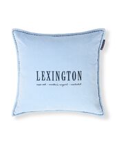 Logo Organic Cotton Velvet Pillow Cover 50x50, Blue