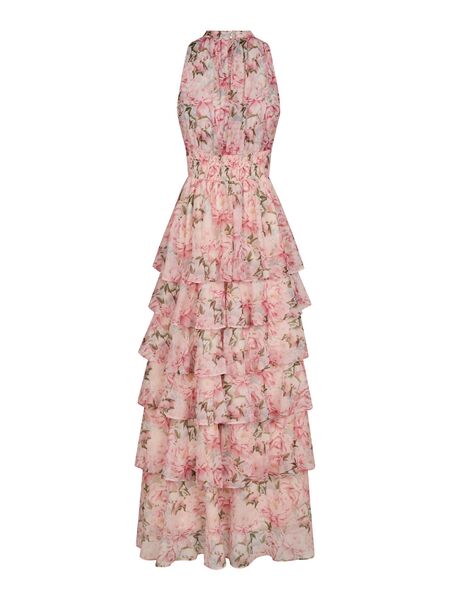 Marli flower chiffon dress, rose